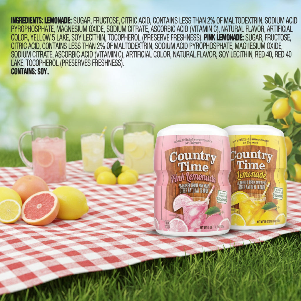 Country Time Lemonade Variety Pack 19 oz 3 Pack Drink Mix with Real Sugar & Vitamin C - Wakil Ahmed Marketplace 