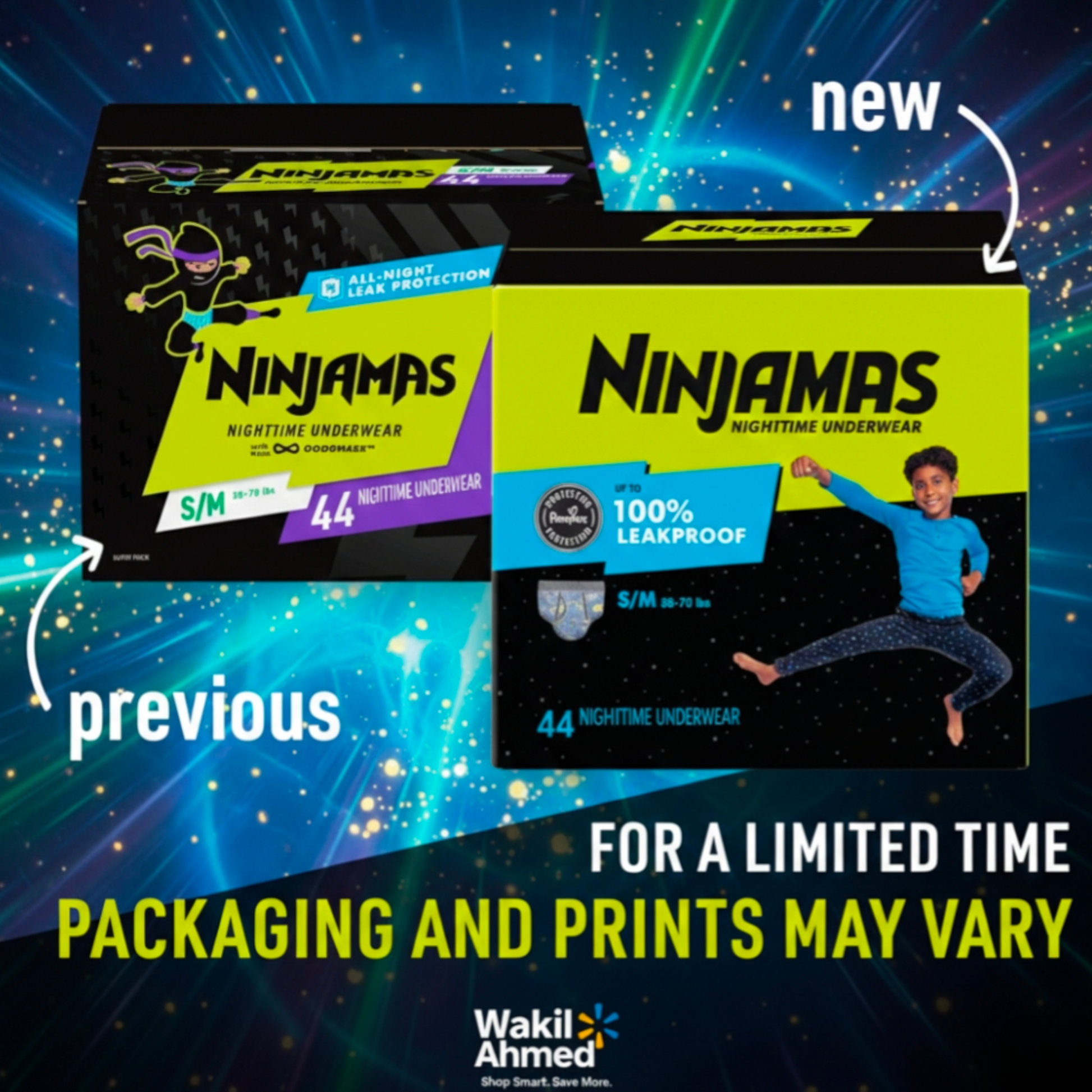 Ninjamas Nighttime Bedwetting Underwear for Boys S-XL - Wakil Ahmed