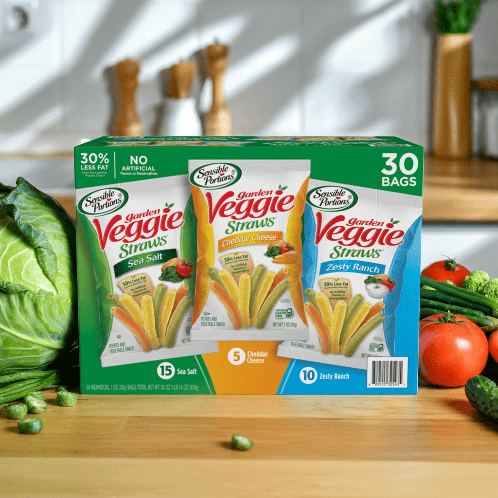 Sensible Portions Veggie Straws Variety Pack, Cheddar & Ranch Flavors.