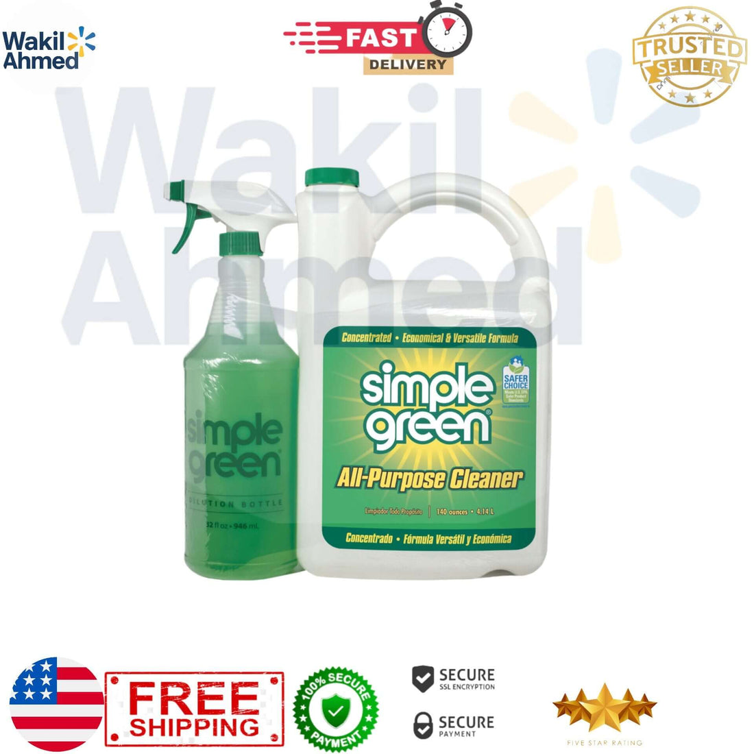 Simple Green All - Purpose Cleaner 172 fl oz Spray Bottle + Refill Pack - Wakil Ahmed
