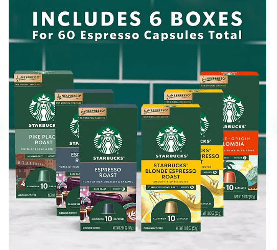 Starbucks by Nespresso Pods Variety Pack 60 Ct - Wakil Ahmed