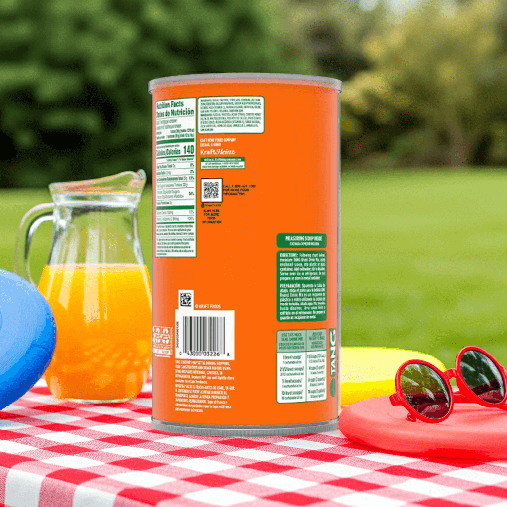 Tang Orange Powdered Drink Mix 72 oz - Zero Sugar Naturally Flavored Soft Drink Mix.