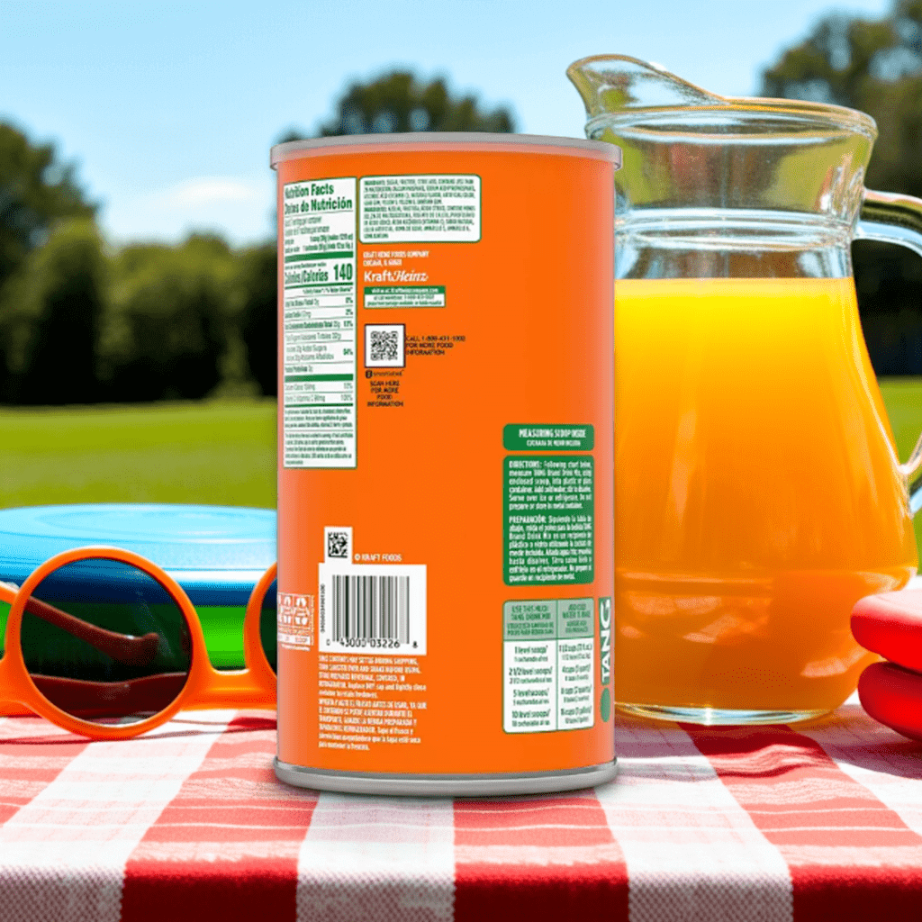 Tang Orange Powdered Drink Mix 72 oz - Zero Sugar Naturally Flavored Soft Drink Mix.