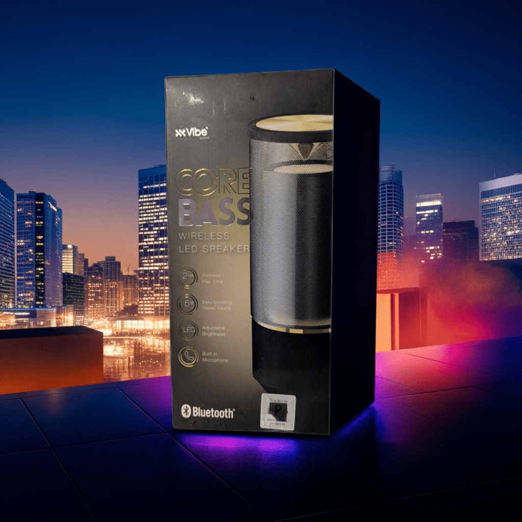 Vibe Core Bass Wireless LED Speaker – Powerful Sound & Vibrant Lights.