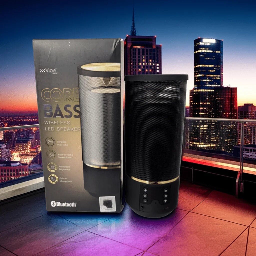 Vibe Core Bass Wireless LED Speaker – Powerful Sound & Vibrant Lights - Wakil Ahmed