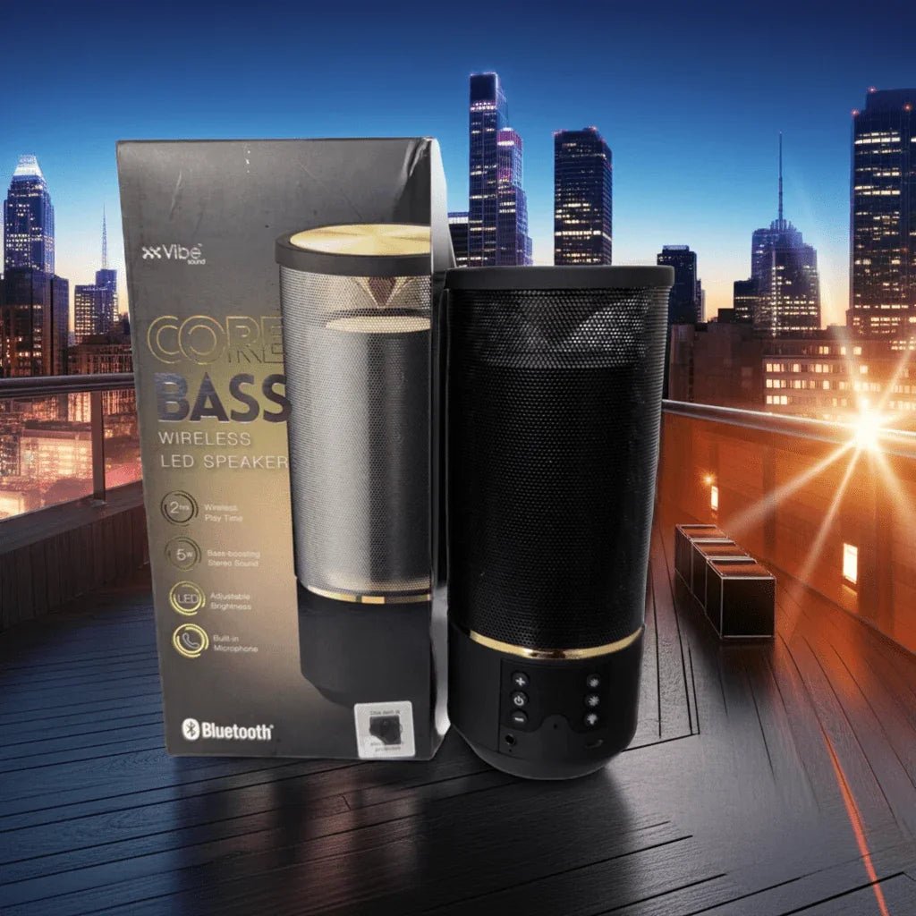 Vibe Core Bass Wireless LED Speaker – Powerful Sound & Vibrant Lights - Wakil Ahmed