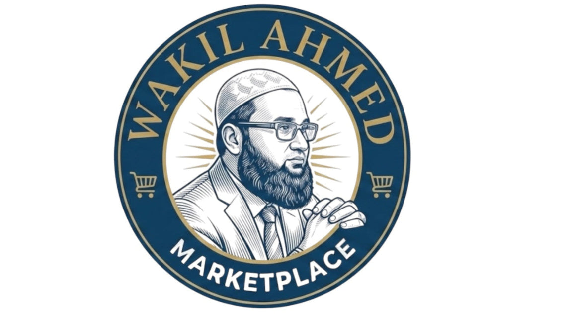 Logo of Wakil Ahmed Marketplace with a person's portrait and market icons.